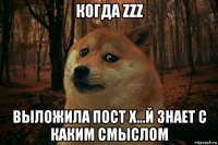 когда zzz выложила пост х...й знает с каким смыслом