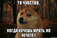 то чувство, когда хочешь жрать, но нечего:(