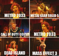 Metro 2033 Metal gear solid 5 Call of duty goust Metro 2033 Dead island Mass effect 3