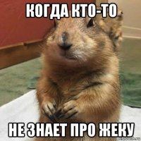 когда кто-то не знает про жеку