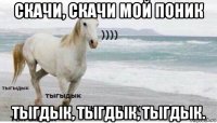 скачи, скачи мой поник тыгдык, тыгдык, тыгдык.