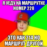 я уеду на маршрутке номер 228 это как 214 но маршрут другой