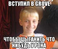 вступил в grove чтобы цыганить что нибудь у рона