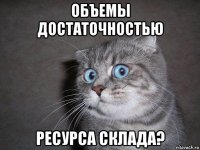 объемы достаточностью ресурса склада?