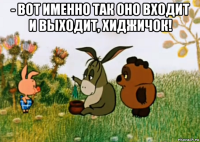 - вот именно так оно входит и выходит, хиджичок! 