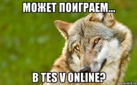 может поиграем... в tes v online?