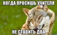 когда просишь учителя не ставить два