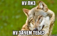 ну лиз ну зачем тебе?