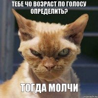 тебе чо возраст по голосу определить? тогда молчи