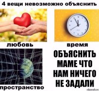 объяснить маме что нам ничего не задали