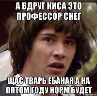 а вдруг киса это профессор снег щас тварь ебаная а на пятом году норм будет