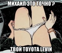 михаил это точно ? твой toyota levin