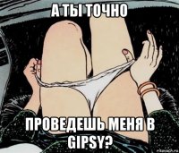 а ты точно проведешь меня в gipsy?