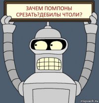 Зачем помпоны срезать?дебилы чтоли?