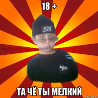 18 + та чё ты мелкий