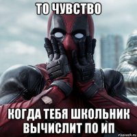 то чувство когда тебя школьник вычислит по ип