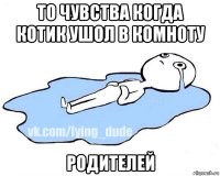 то чувства когда котик ушол в комноту родителей