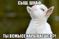 сыш, шкаф ты всмысе нарываешся ?!