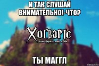 и так слушай внимательно!-что? ты маггл