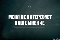 Меня не интересует ваше мнение.