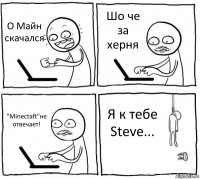 О Майн скачался Шо че за херня "Minectaft"не отвечает! Я к тебе Steve...