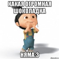 какая огромная шоколадка няма:3