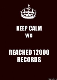 KEEP CALM
we REACHED 12000 RECORDS