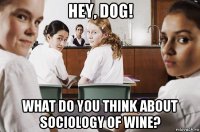 hey, dog! what do you think about sociology of wine?