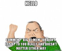 hello comment "big ol mem" or don't, it's up to you really and doesn't matter either way