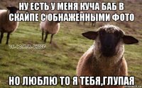 ну есть у меня куча баб в скайпе с обнаженными фото но люблю то я тебя,глупая