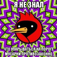 я не знал что упарываться на пороге мусарни противозаконно