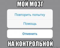 мой мозг на контрольной