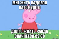 мне жить надоело патомушто долго ждать какда скачяется cs go