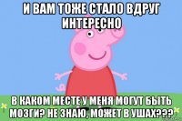 и вам тоже стало вдруг интересно в каком месте у меня могут быть мозги? не знаю, может в ушах???