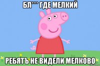 бл*** где мелкий ребятъ не видели мелково