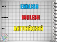 English inglesh Английский