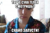 ты че сука телек смотришь? скайп запусти!