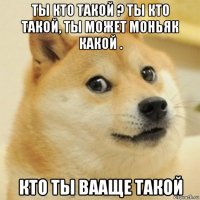 ты кто такой ? ты кто такой, ты может моньяк какой . кто ты вааще такой