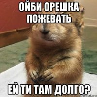 ойби орешка пожевать ей ти там долго?