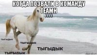 когда позвали в команду teamh 