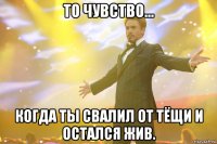 то чувство... когда ты свалил от тёщи и остался жив.