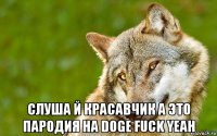  слуша й красавчик а это пародия на doge fuck yeah