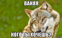 ваняя кого ты хочешь?