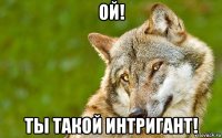 ой! ты такой интригант!