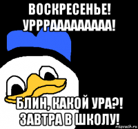 воскресенье! урррааааааааа! блин, какой ура?! завтра в школу!