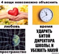 Ударить битой директора школы, и убежать нахуй