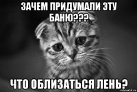 зачем придумали эту баню??? что облизаться лень?