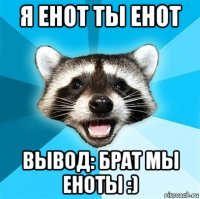 я енот ты енот вывод: брат мы еноты :)