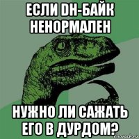 если dh-байк ненормален нужно ли сажать его в дурдом?