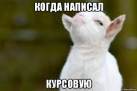 когда написал курсовую